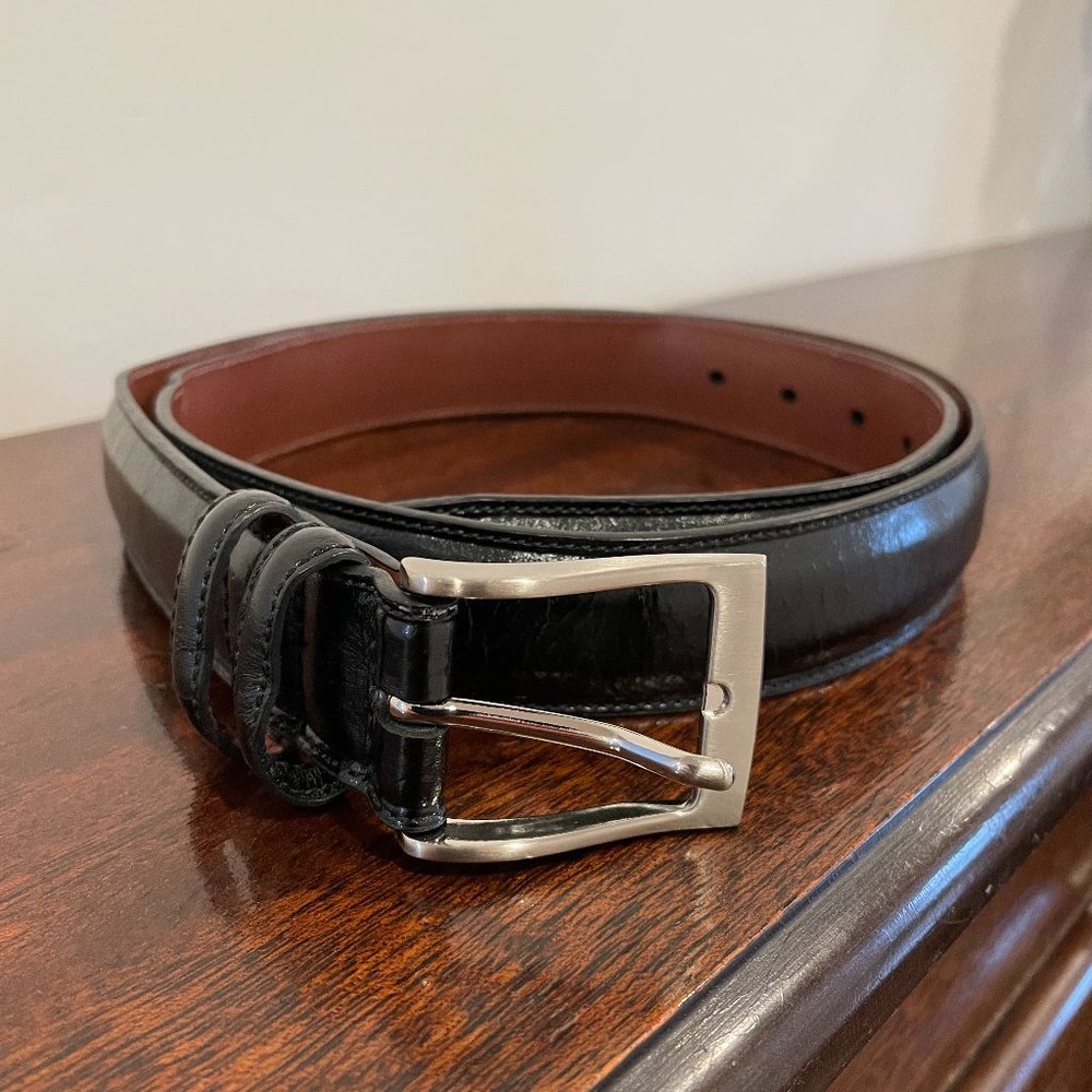 NWT PERRY ELLIS Genuine Cowhide Men's Milled Belt - Black